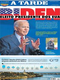 Capa do jornal A Tarde 08/11/2020