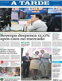 Capa do jornal A Tarde 10/03/2020