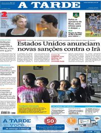 Capa do jornal A Tarde 11/01/2020