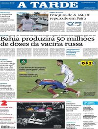 Capa do jornal A Tarde 11/09/2020