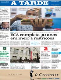 Capa do jornal A Tarde 13/07/2020