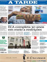 Capa do jornal A Tarde 13/07/2020