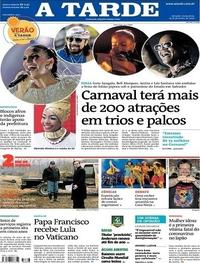 Capa do jornal A Tarde 14/02/2020