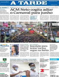 Capa do jornal A Tarde 14/07/2020