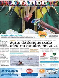 Capa do jornal A Tarde 16/01/2020
