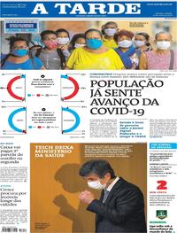 Capa do jornal A Tarde 16/05/2020