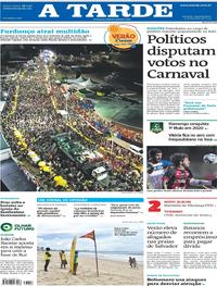 Capa do jornal A Tarde 17/02/2020