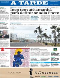 Capa do jornal A Tarde 18/05/2020
