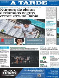Capa do jornal A Tarde 20/11/2020