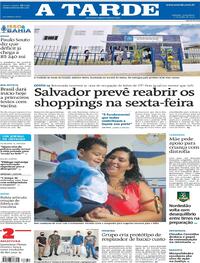 Capa do jornal A Tarde 21/07/2020
