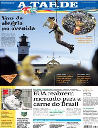 Capa do jornal A Tarde 22/02/2020
