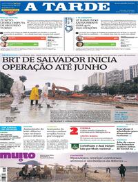 Capa do jornal A Tarde 22/11/2020