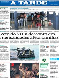 Capa do jornal A Tarde 22/12/2020