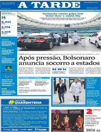 Capa do jornal A Tarde 24/03/2020
