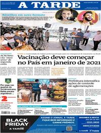 Capa do jornal A Tarde 24/11/2020