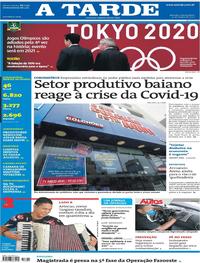 Capa do jornal A Tarde 25/03/2020