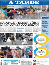 Capa do jornal A Tarde 25/07/2020