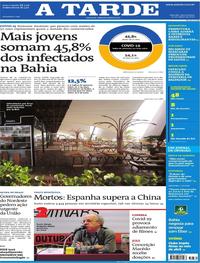 Capa do jornal A Tarde 26/03/2020