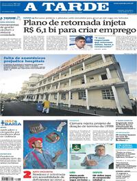 Capa do jornal A Tarde 28/07/2020