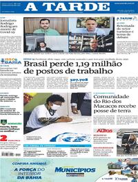 Capa do jornal A Tarde 29/07/2020