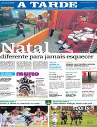 Capa do jornal A Tarde 29/11/2020
