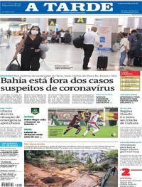 Capa do jornal A Tarde 30/01/2020