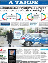 Capa do jornal A Tarde 30/05/2020