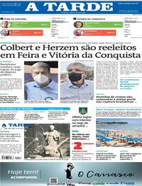 Capa do jornal A Tarde 30/11/2020