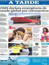 Capa do jornal A Tarde 31/01/2020
