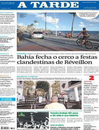 Capa do jornal A Tarde 31/12/2020