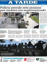 Capa do jornal A Tarde 11/05/2021