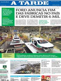 Capa do jornal A Tarde 12/01/2021