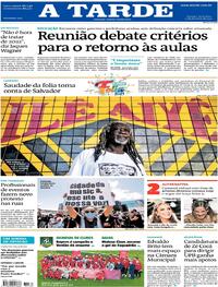 Capa do jornal A Tarde 12/02/2021