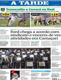 Capa do jornal A Tarde 13/05/2021