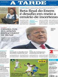 Capa do jornal A Tarde 14/01/2021