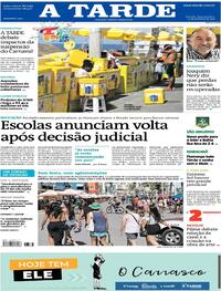 Capa do jornal A Tarde 15/02/2021