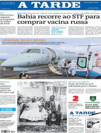 Capa do jornal A Tarde 16/01/2021