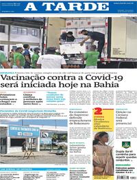 Capa do jornal A Tarde 19/01/2021