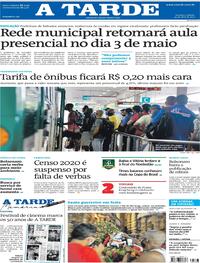 Capa do jornal A Tarde 24/04/2021