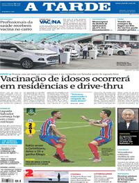 Capa do jornal A Tarde 29/01/2021