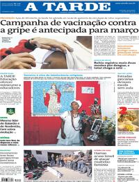Capa do jornal A Tarde 01/03/2024