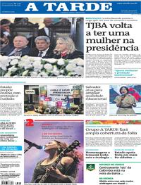 Capa do jornal A Tarde 02/02/2024