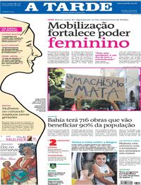Capa do jornal A Tarde 08/03/2024