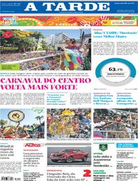 Capa do jornal A Tarde 14/02/2024