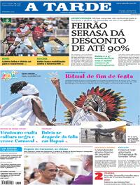 Capa do jornal A Tarde 15/02/2024