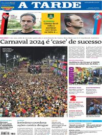 Capa do jornal A Tarde 18/02/2024