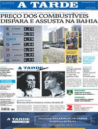 Capa do jornal A Tarde 20/04/2024