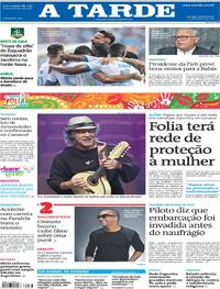 Capa do jornal A Tarde 25/01/2024