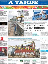 Capa do jornal A Tarde 26/01/2024