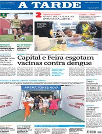 Capa do jornal A Tarde 26/04/2024